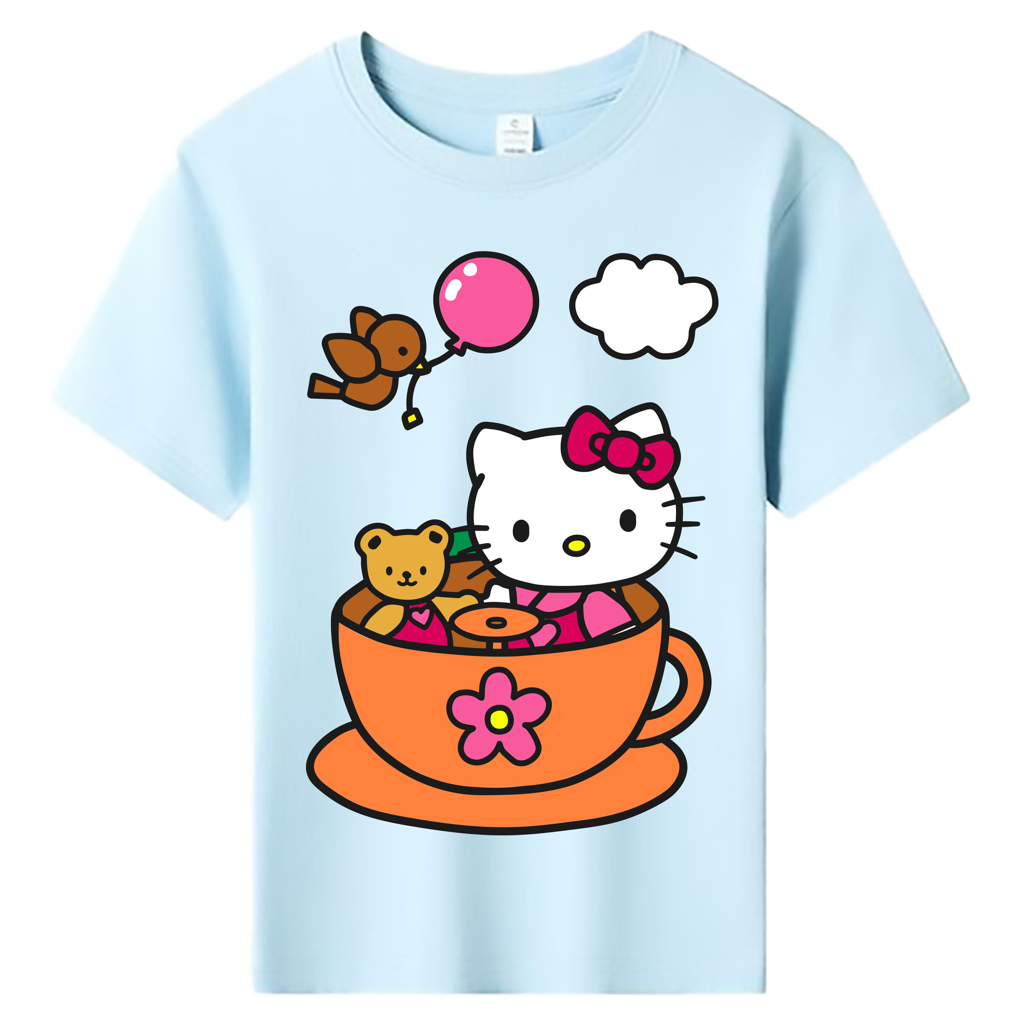 （画像用） Hello Kitty ハローキティ 綿100％キッズTシャツ（フロントプリント）